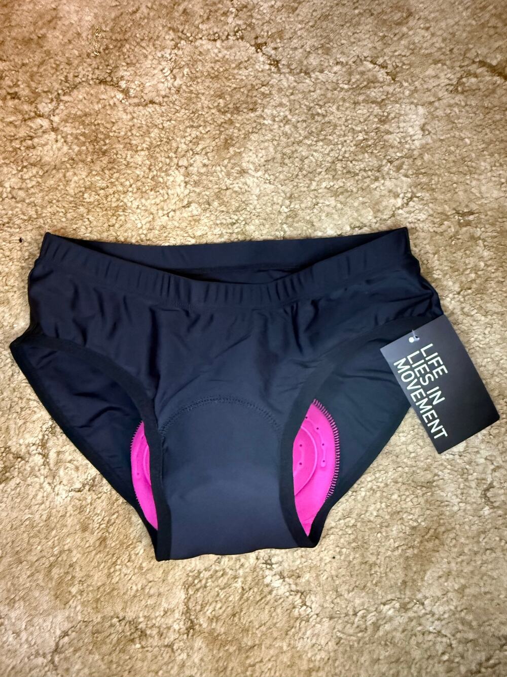 NWT BIKEWA Women’s Padded Cycling Underwear Briefs Black Pink Size M